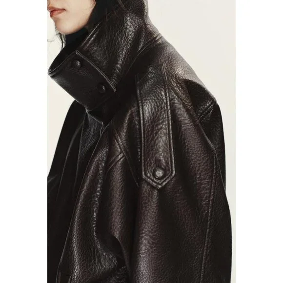 ZARA FAUX LEATHER JACKET - Picture 4 of 8